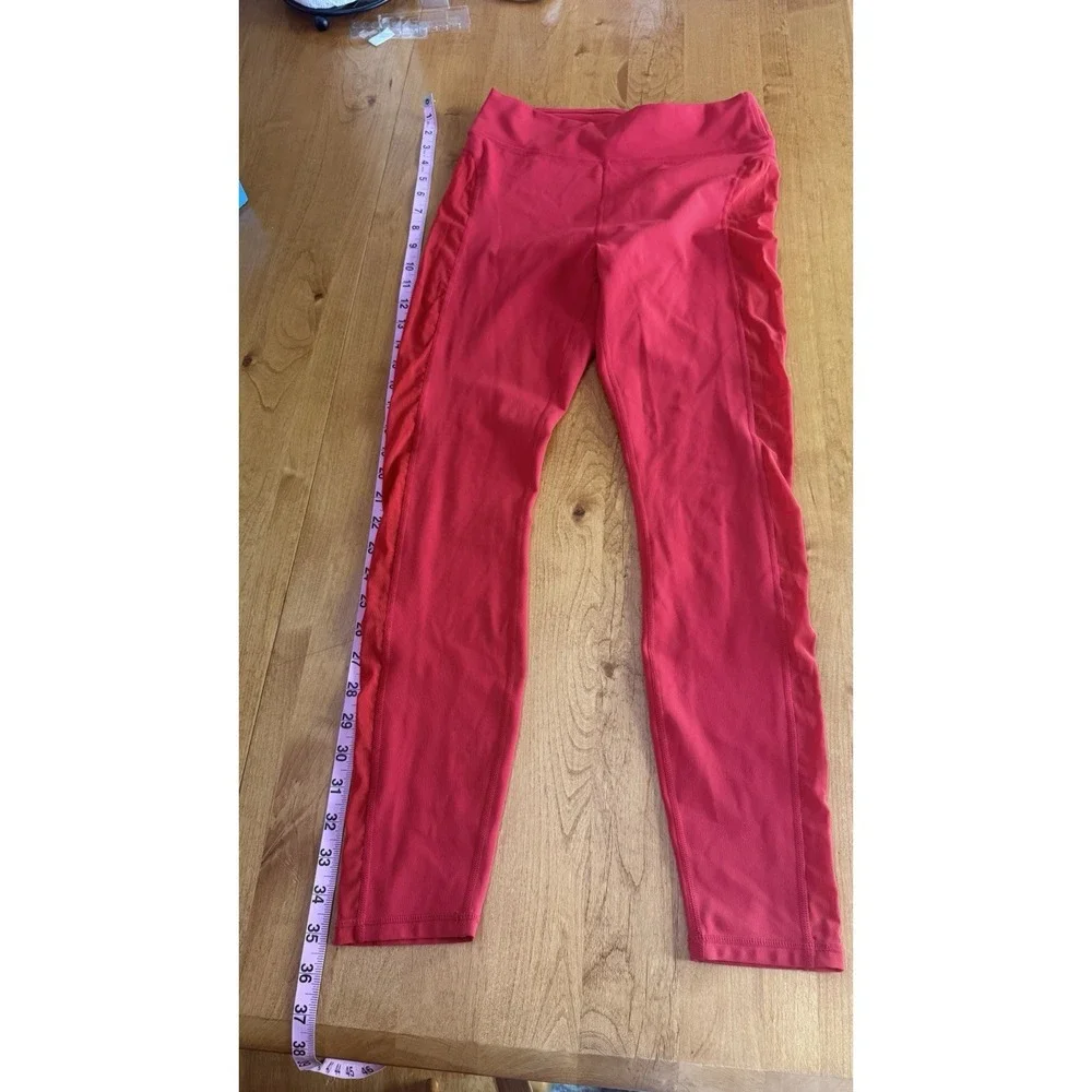 Fabletics PureLuxe High Rise Red Ankle Leggings Women's XS Stretch Elastic Waist